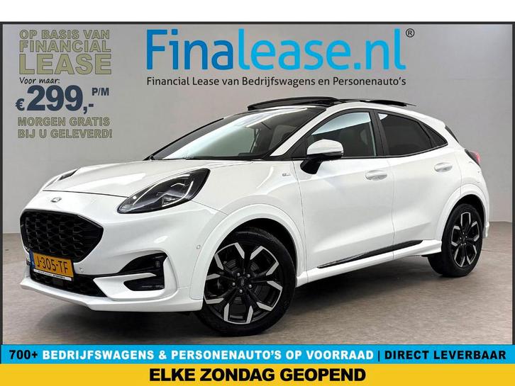 Ford Puma EcoBoost Hybrid ST-Line X Pano B&O Adaptive Cruise, Auto's, Ford, Lease, Handgeschakeld, SUV of Terreinwagen, Hybride Elektrisch/Benzine