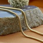 Gouden slangenschakel ketting | 45,5 cm (slangenketting), Ophalen of Verzenden, Gebruikt, Overige kleuren, Goud