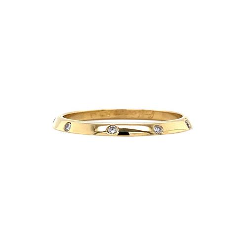 Gouden (aanschuif) ring met diamant 18 karaat, Sieraden, Tassen en Uiterlijk, Ringen, Wit, Zo goed als nieuw, Goud, Verzenden