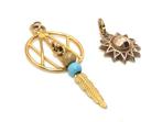 Zonder Minimumprijs - Hanger - 9 kt. Geel goud Turquoise
