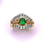 Zonder Minimumprijs - Cocktailring - 9 kt. Geel goud, Zilver, Sieraden, Tassen en Uiterlijk, Antieke sieraden