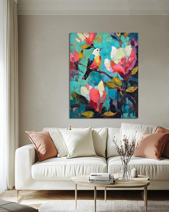 Michael Mey - Birds on Magnolia - XL, Antiek en Kunst, Kunst | Designobjecten