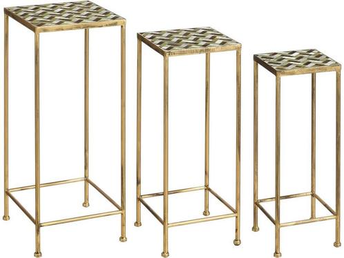 Mica Decorations Alanza Bijzettafel Buiten - Set van 3 - L28, Huis en Inrichting, Woonaccessoires | Overige, Nieuw, Verzenden