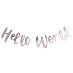 Rose Gouden Letterslinger Hello World 1,5m, Verzenden, Nieuw