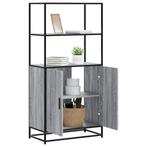 vidaXL buffetkast 68x35x139cm bewerkt hout en metaal grijs, Huis en Inrichting, Kasten | Buffetkasten, Verzenden, Nieuw, Overige houtsoorten