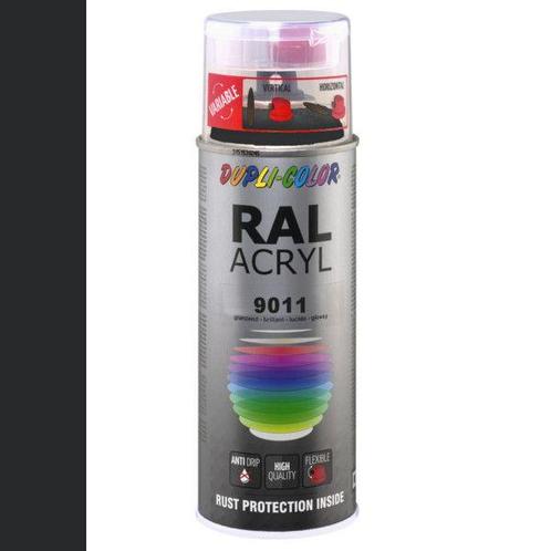 Dupli-Color Ral Acryl Ral 9011 Grafiet zwart Hoogglans 400, Doe-het-zelf en Verbouw, Verf, Beits en Lak, Nieuw, Ophalen of Verzenden