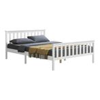 Houten bed Breda met bedbodem 160x200 cm wit, Nieuw, Verzenden