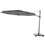 Siesta premium zweefparasol 350 cmØ houtlook frame charcoal, Tuin en Terras, Parasols, Ophalen of Verzenden, Nieuw