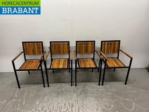 Bolero DS151 stoelen met acaciahouten armleuning antraciet, Zakelijke goederen, Horeca | Meubilair en Inrichting, Nieuw in verpakking