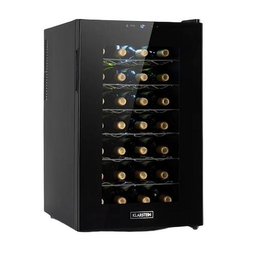 Wijnklimaatkast Glazen Deur Wijnkoelkast Zwart 70L, Witgoed en Apparatuur, Koelkasten en IJskasten, Minder dan 75 liter, Nieuw