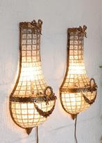 Wandkandelaar (2) - Brons, Glas, Messing, Metaal