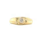 Gouden ring met diamant 18 krt, Sieraden, Tassen en Uiterlijk, Ringen, Goud, 17 tot 18, Dame, Wit