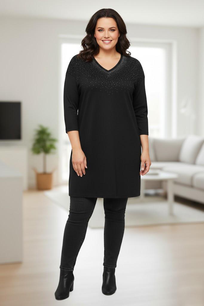 ONLY zwarte jurk met glitterdetail Maat:, Kleding | Dames, Jurken, Overige kleuren, Nieuw, Verzenden