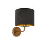 Vintage wandlamp goud met zwarte velours kap - Matt, Huis en Inrichting, Lampen | Wandlampen, Nieuw, Overige materialen, Retro