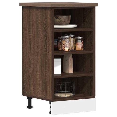 vidaXL Onderkast Riga 40x44,5x81,5 cm bewerkt hout bruin, Huis en Inrichting, Keuken | Keukenelementen, Bruin, Nieuw, Verzenden
