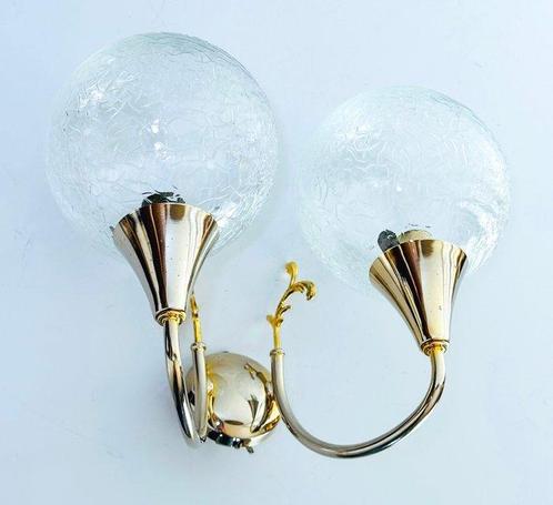 Wandkandelaar - Glas, Messing, Antiek en Kunst, Curiosa en Brocante