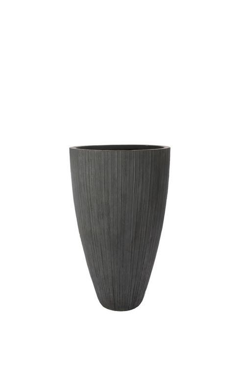 Plantenbak Fiberclay  Ø 41 x H 65 cm Antraciet, Tuin en Terras, Bloembakken en Plantenbakken, Nieuw, Rond, Verzenden