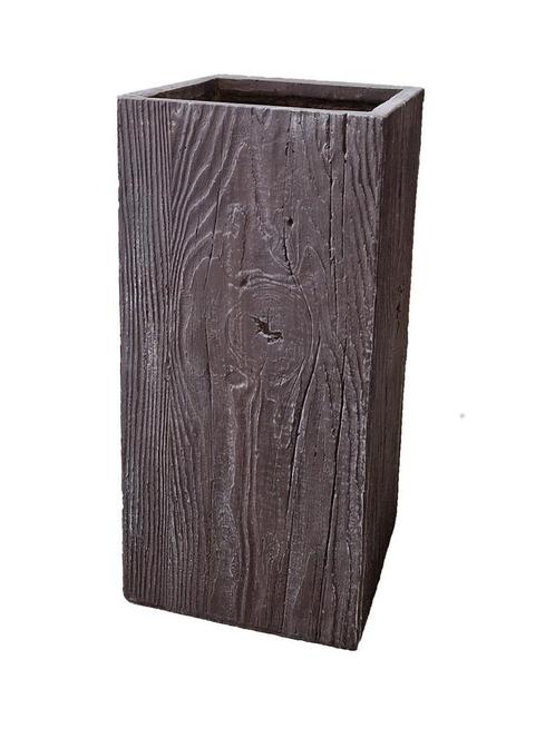 Plantenbak Fiberclay 40x40x80 cm Wood, Tuin en Terras, Bloembakken en Plantenbakken, Nieuw, Verzenden