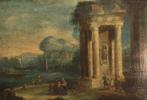 Scuola Italiana (XVII) - Paesaggio con Rovine Antiche e, Antiek en Kunst, Kunst | Schilderijen | Klassiek