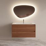 Badmeubelset BWS Riga Met Asia Wastafel Wit 100 cm Walnoot, Ophalen of Verzenden, Nieuw, Bad