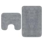 vidaXL Badmattenset stof grijs 2-delig, Huis en Inrichting, Badkamer | Badtextiel en Accessoires, Verzenden, Nieuw, Grijs