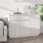 vidaXL Dressoir 110x34x75 cm massief grenenhout wit, Huis en Inrichting, Kasten | Dressoirs, 100 tot 150 cm, Verzenden, Nieuw