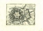 Stadsplattegrond van Charleroi, Antiek en Kunst, Kunst | Etsen en Gravures