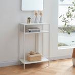 [en.casa] Console tafel Kumlinge metaal 85x55x30 cm wit, Nieuw, Verzenden