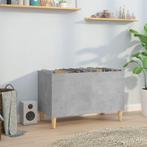 vidaXL Platenkast 74,5x38x48 cm bewerkt hout betongrijs, Huis en Inrichting, Woonaccessoires | Cd- en Dvd-rekken, Verzenden, Nieuw