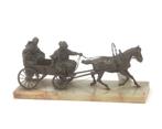 Bronzen beeld van een rijtuig, Russische school, 20e eeuw, Antiek en Kunst, Kunst | Beelden en Houtsnijwerken