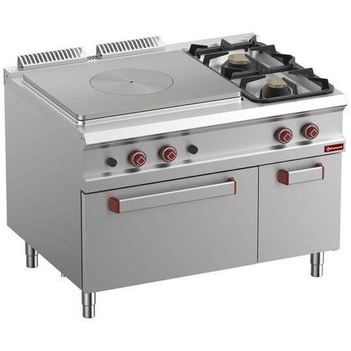 Gasfornuis doorkookplaat, 2 branders, oven gn 2/1, neutrale, Zakelijke goederen, Horeca | Overige, Verzenden