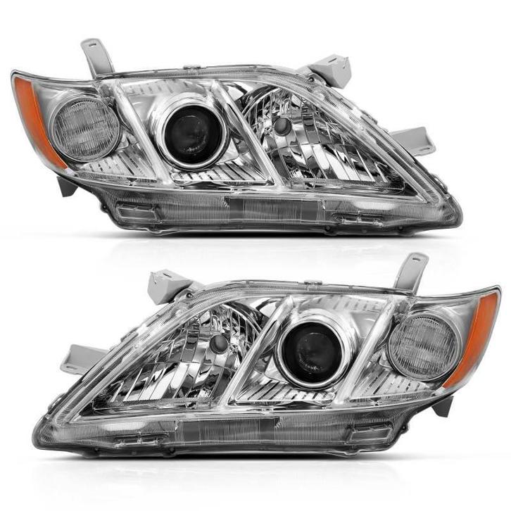 ANZO 2007-2009 Toyota Camry Projector Headlight Chrome Amber, Auto-onderdelen, Verlichting, Ophalen of Verzenden