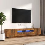 vidaXL 2-delige Tv-meubelset met LED bewerkt hout gerookt, Verzenden, Nieuw, Overige houtsoorten