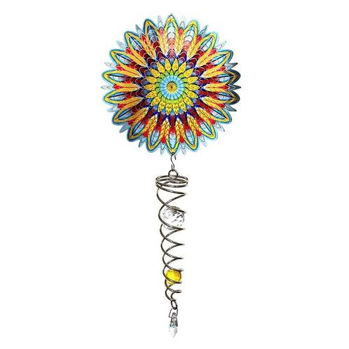 Windspinner, Spin Art, Mandala Flower Artist Crystal Tail,, Tuin en Terras, Tuinwanddecoratie, Verzenden