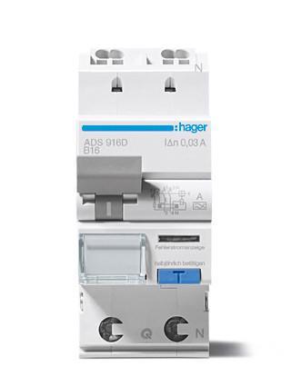 Hager ADA920G aardlekautomaat B20A 30mA 2P, Doe-het-zelf en Verbouw, Elektra en Kabels, Overige typen, Nieuw, Verzenden