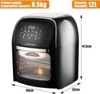 Airfryer oven XXL - heteluchtfriteuse - 12L - 1800W - Zwart, Witgoed en Apparatuur, Verzenden, Zo goed als nieuw