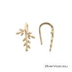 Zilveren gold plated kleine puffy takjes oorhangers, Verzenden, Nieuw, Zilver