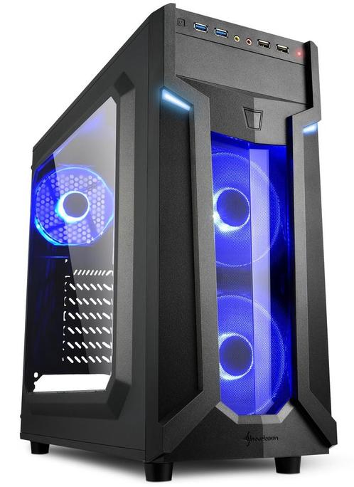 windows 7, 10 of 11 pro CWS (Game) pc Sharkoon Blue Intel, Computers en Software, Computerbehuizingen, Nieuw, Ophalen of Verzenden