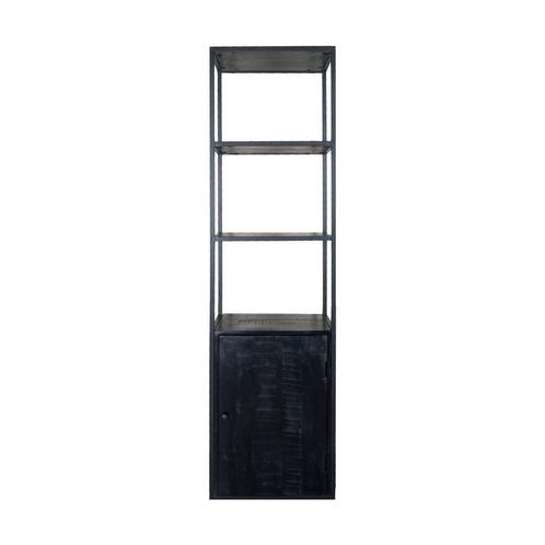 Vakkenkast Cil 200 x 55 cm - Zwart Mangohout, Huis en Inrichting, Kasten | Overige, Nieuw, Verzenden