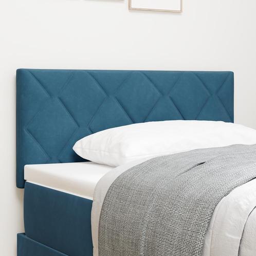 vidaXL Hoofdbord met Diamant Blokdesign, Donkerblauw, 100, Huis en Inrichting, Slaapkamer | Bedden, Blauw, Nieuw, Stof, Verzenden