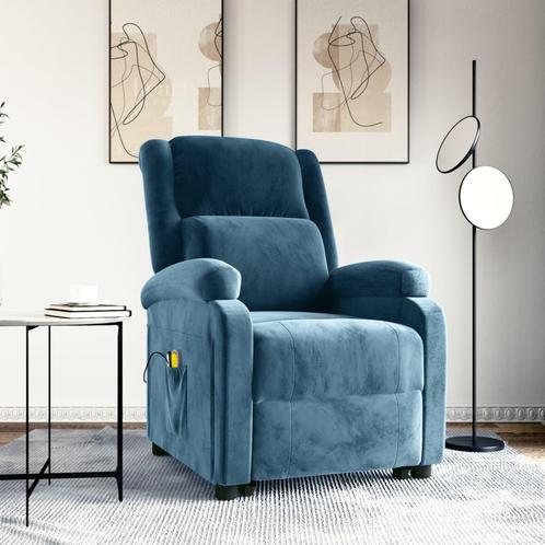 vidaXL Sta-op-massagestoel fluweel blauw, Sport en Fitness, Massageproducten, Nieuw, Verzenden