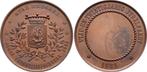 Brons medaille 1884 Belgie Leopold Ii 1865-1909, Postzegels en Munten, Penningen en Medailles, Verzenden