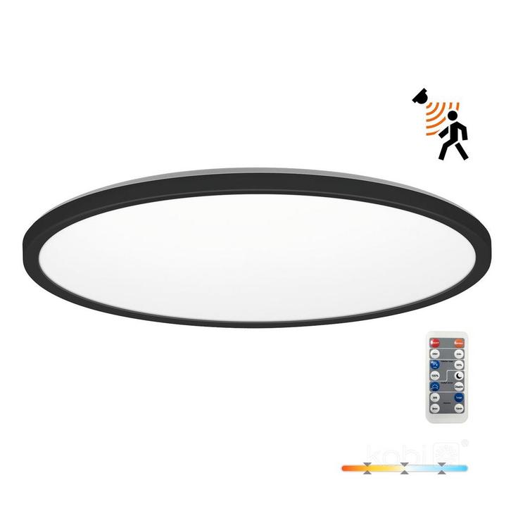 Plafonniere NIVERA met Sensor | Rond | 32W | Ø420mm | Zwart, Huis en Inrichting, Lampen | Plafondlampen, Nieuw, Ophalen of Verzenden