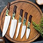 2a knifes - Tafelmessenset - Hars, Hout, Staal - Resin hout