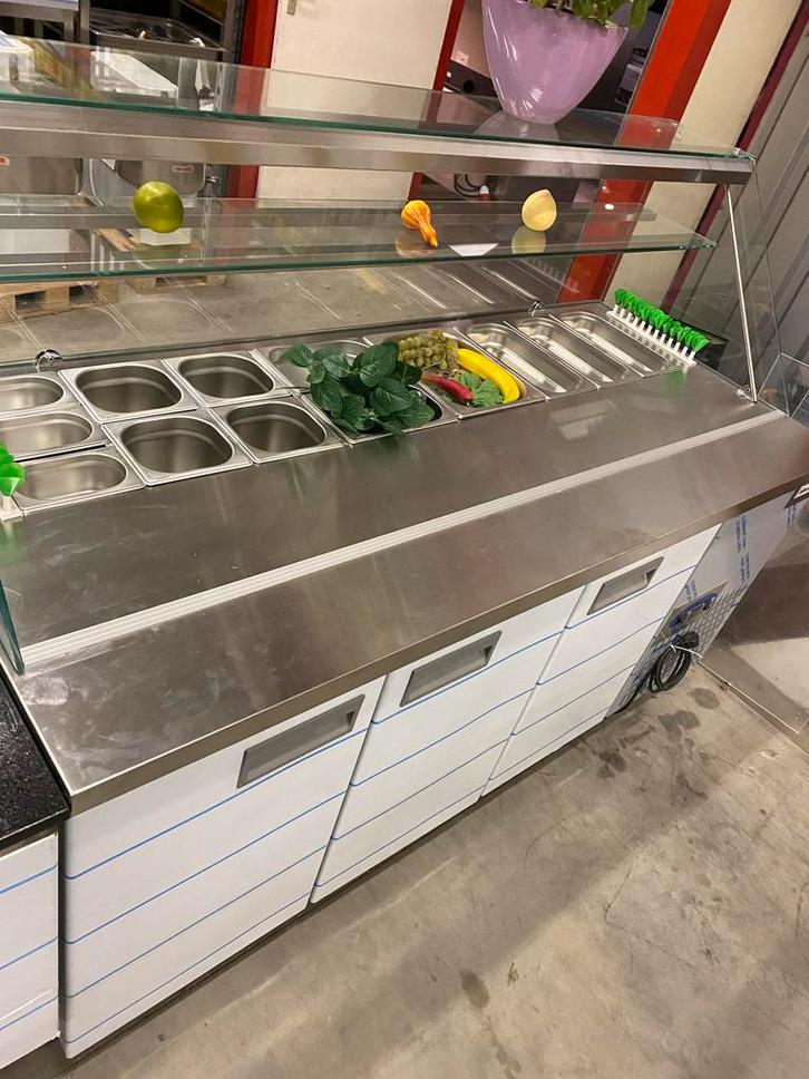 Poke Bowl Gastronomie Laden Kühlschrank Kühltheke Vitrine, Witgoed en Apparatuur, Koelkasten en IJskasten, Met vriesvak, Nieuw