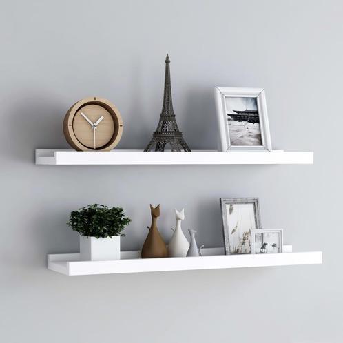 vidaXL Fotoplanken 2 st 80x9x3 cm MDF wit, Huis en Inrichting, Woonaccessoires | Wandplanken en Boekenplanken, Nieuw, Verzenden