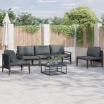 vidaXL Tuin Sofa Set 5 pcs Antraciet Staal, Verzenden, Nieuw