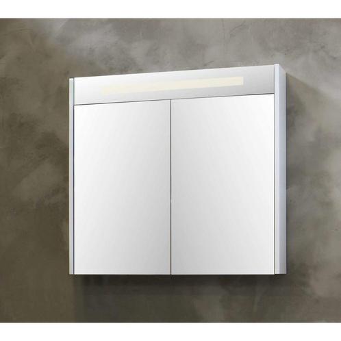 Spiegelkast BWS Salt 2 Deuren Met LED 80x74 cm Incl., Doe-het-zelf en Verbouw, Sanitair, Bad, Nieuw, Ophalen of Verzenden