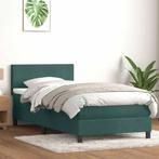 vidaXL Boxspring met matras fluweel donkergroen 80x220 cm, Verzenden, Nieuw, Groen, Stof
