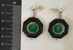 Zonder Minimumprijs - Statement oorbellen Zilver Onyx - Art